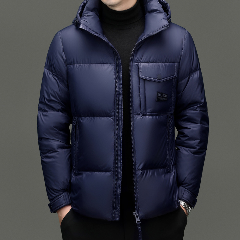 winter short keep warm solid color down jacket for leisure