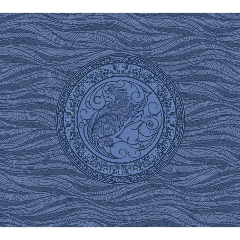 청수 파란색과 흰색