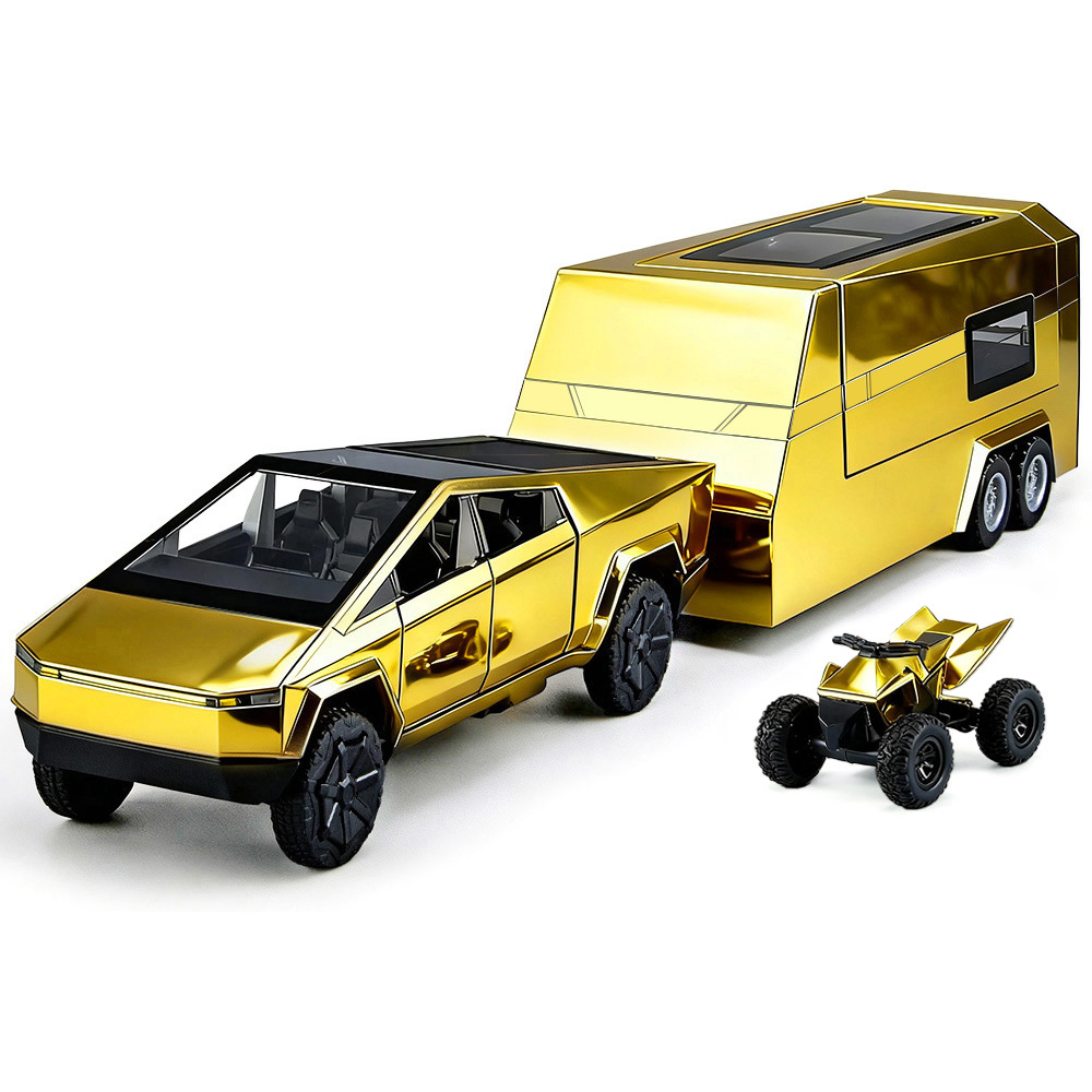 1: 32 Tesla RV modelo de automóvil de aleación Echo sonido y luz juguetes para niños decoración de café adornos transfronterizos