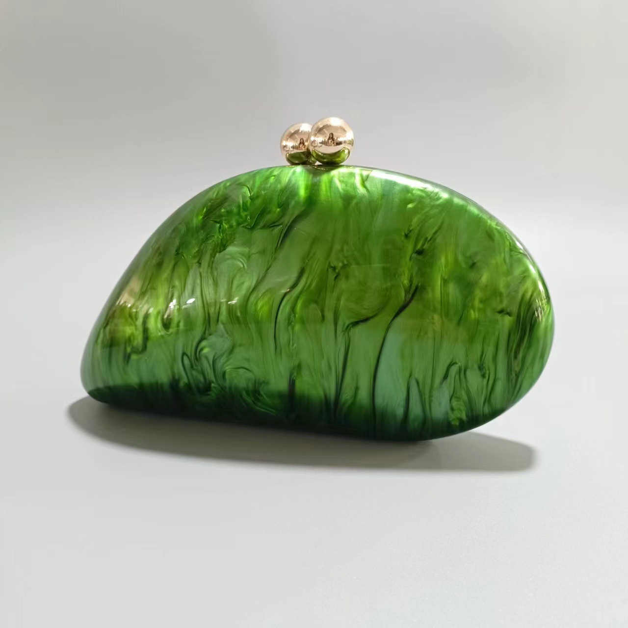 Green Arylic Solid Color Dumpling Shape Evening Bags display picture 6