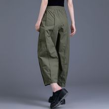 白枕鹤日系复古哈伦裤女夏季薄款休闲灯笼裤新款宽松小个子八分九