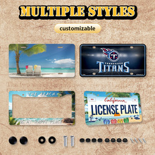 外贸金属标牌定制铝材印刷汽车装饰牌照个性创意时尚美国车牌定做