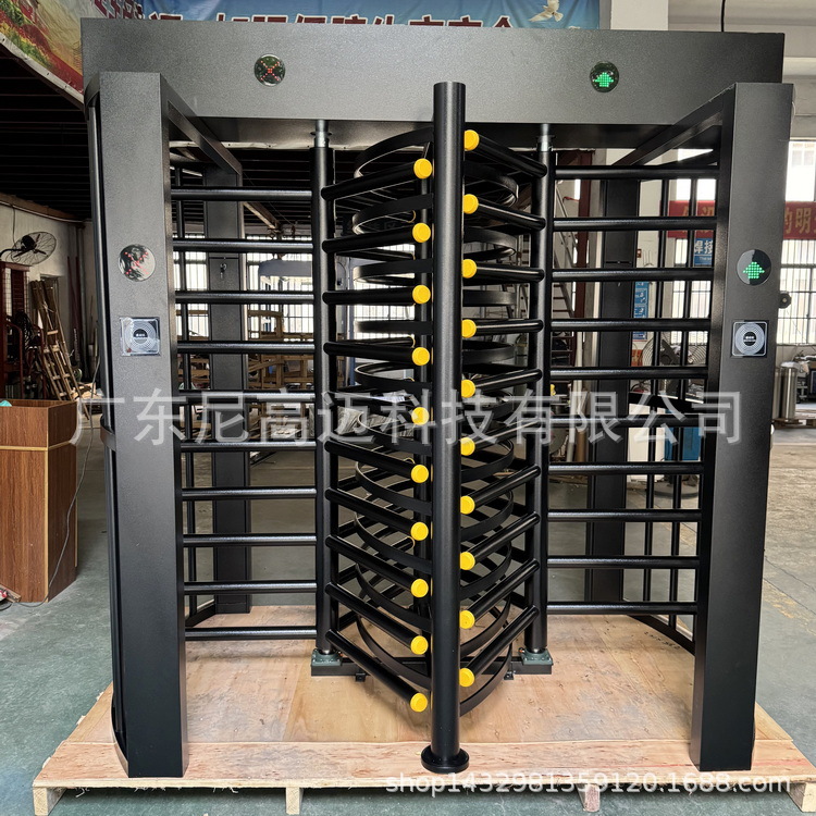 尼高迈双机芯旋转门 单向一进一出指纹人脸刷卡门禁考勤全高转闸