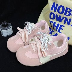 レトロフォレストシューズソフトソール醜いトレーニングシューズ婦人靴2025春夏新作レッドラージヘッドカジュアルスニーカー
