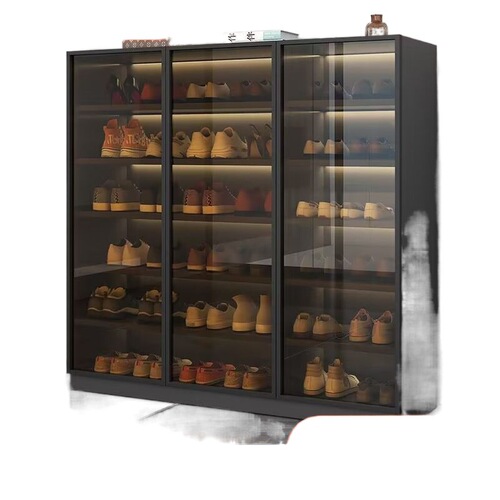3x Glass Shoe Cabinet Home Entrance Large Capacity Storage Cabinet Integrated Entrance Cabinet New Simple Living Room Storage
