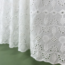 白色色两边定位棉布绣花台布桌布钢琴罩窗帘沙发面料衬衫宽1.3米