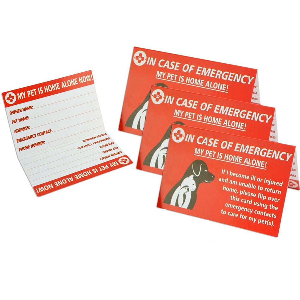 我的宠物独自在家紧急联系卡双面可书写My Pets are Home Alone