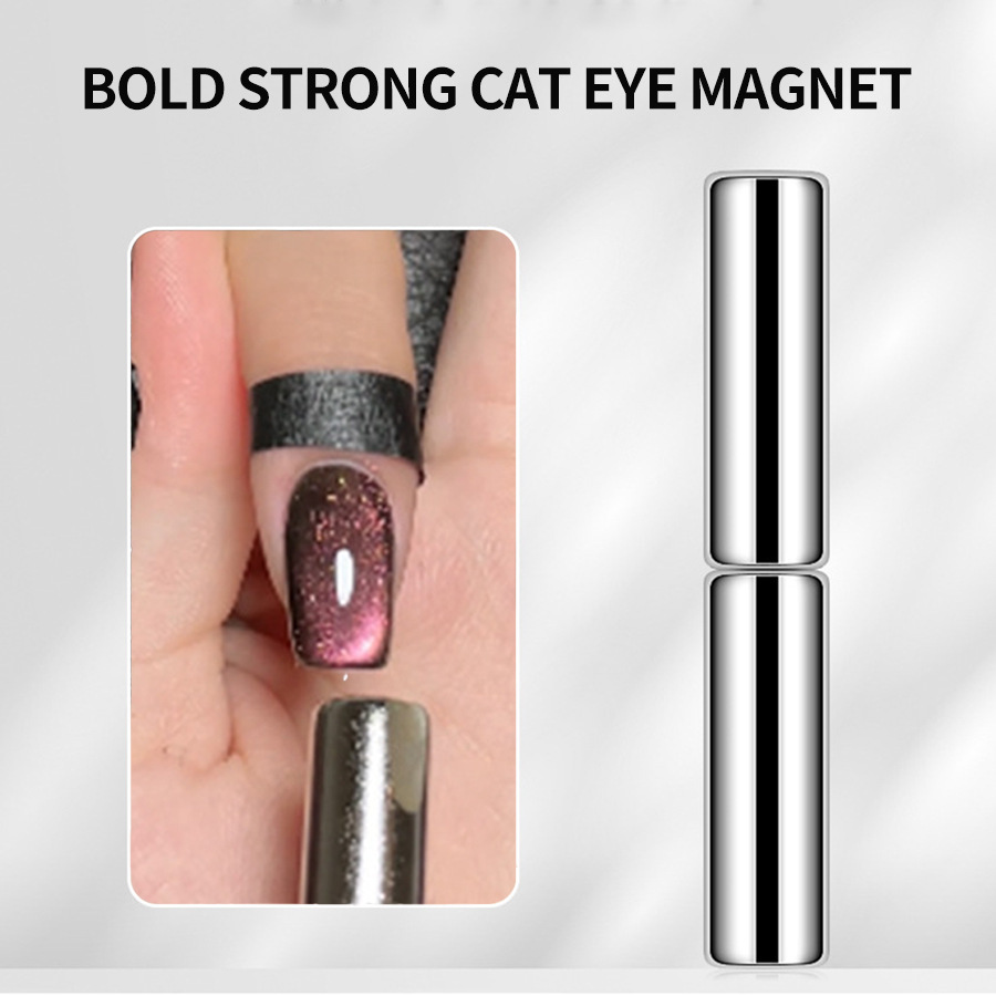 Arte de uñas extra grande negrita imán cilíndrico fuerte imán ojo de gato Esmalte de uñas herramienta de pegamento para salón de uñas