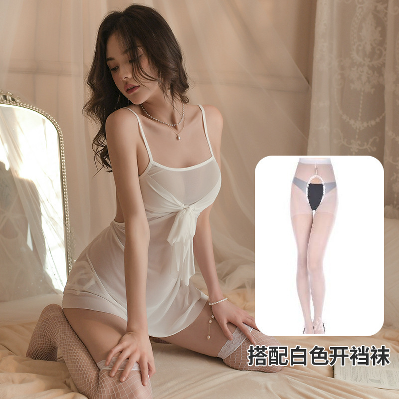 Nueva lencería sexy camisón sin espalda correa de una sola pieza camisón sexy pijamas tentación ropa de cama entrega