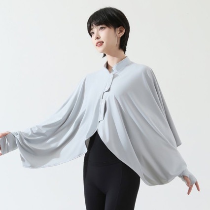 Ropa de protección solar, manga de chal, abrigo para mujeres de verano corto, abrigo delgado para montar ropa de protección solar de hielo UV