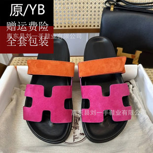 Cross-border high version Erjiu Sandals Genuine Leather Soft Soled Slippers Velcro 2025 Summer New Style Outerwear Internet Celebrity Men's and Women's