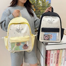 新款可爱学院书包女初中生小学生少女透明双肩包ins日系百搭背包