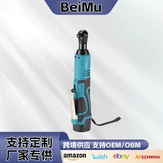 跨境90度16.8v直角扳手外贸角向锂电棘轮扳手便携式舞台桁架扳手