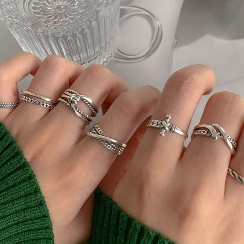 NEW Heavy Craft Retro Simple Double Layer Line For Women, Niche Design Sense, Light Luxury Plain Ring, Fashionable_voghion.com