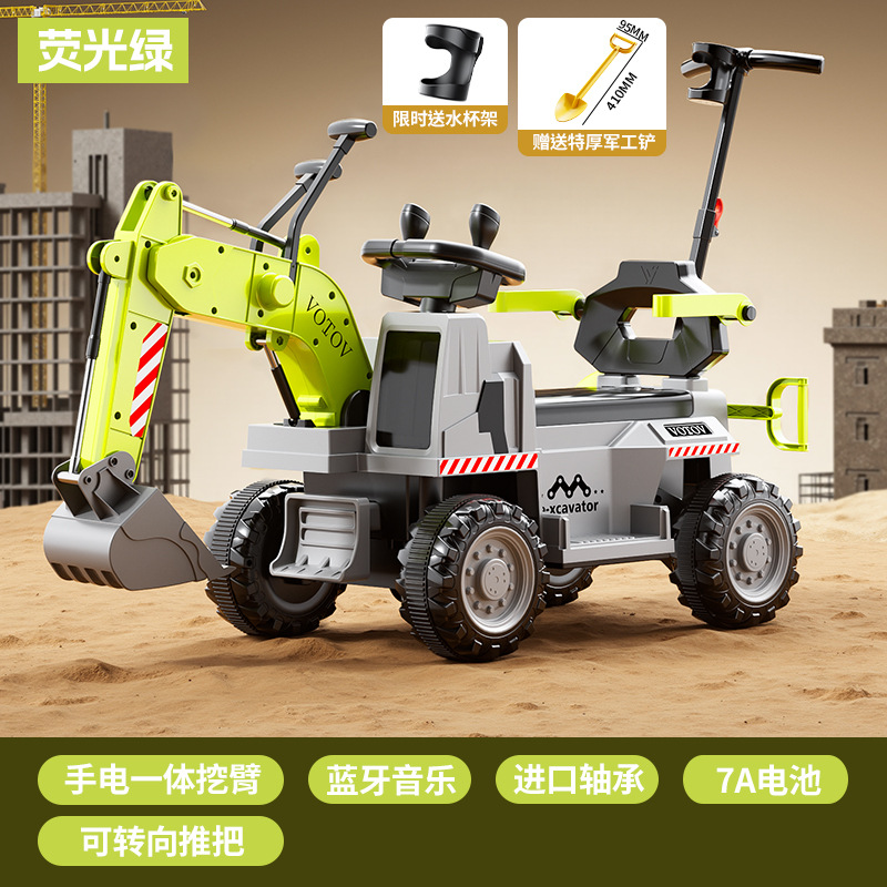 Excavadora de juguete para niños, juguetes para niños y niñas, excavadora eléctrica de control remoto, acoplador de ingeniería de carga