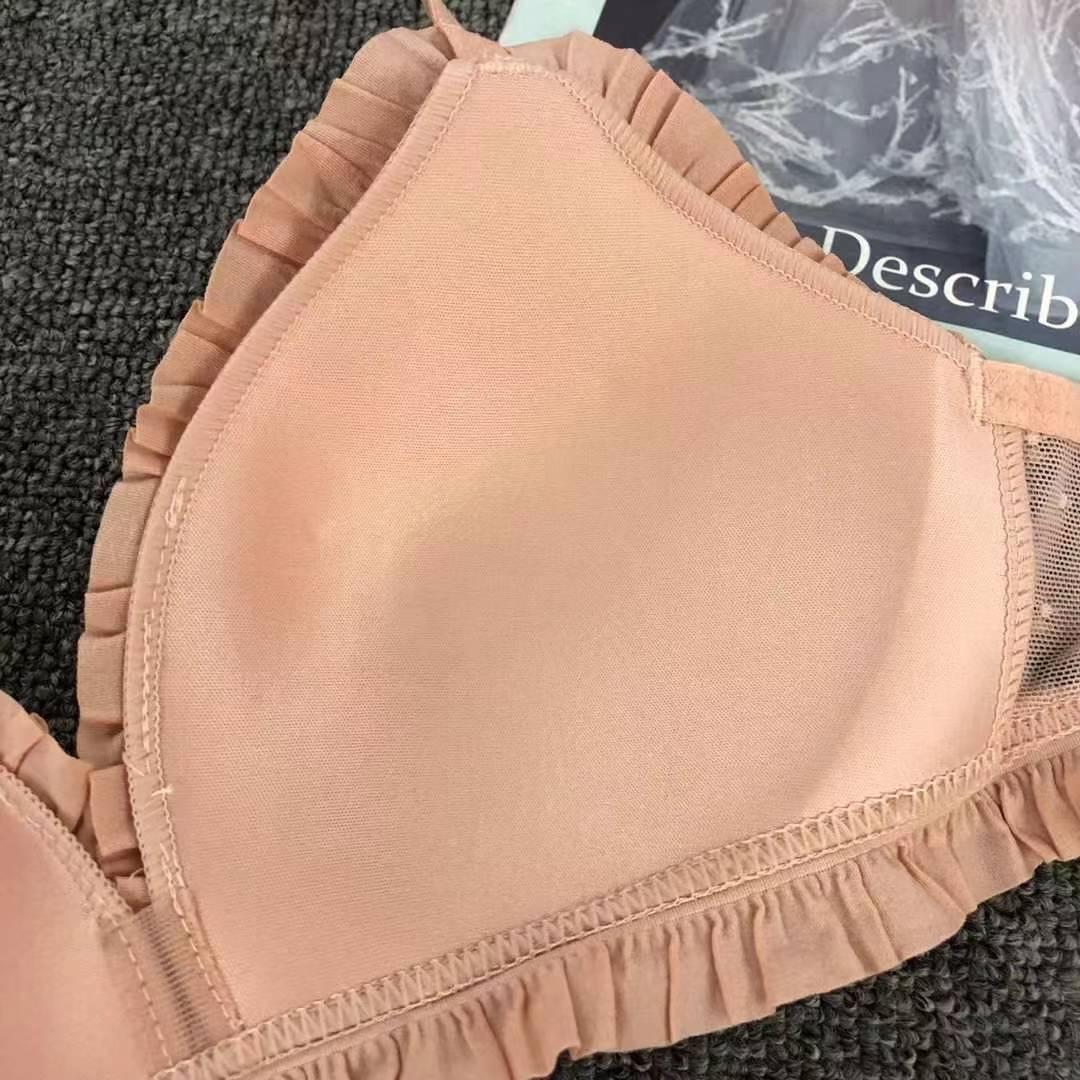 Bra de encaje del sudeste asiático, ropa interior de mujer, bra de copa triangular francesa, verano sin anillo de acero, copa delgada, algodón sexy y cómodo para la piel image 6