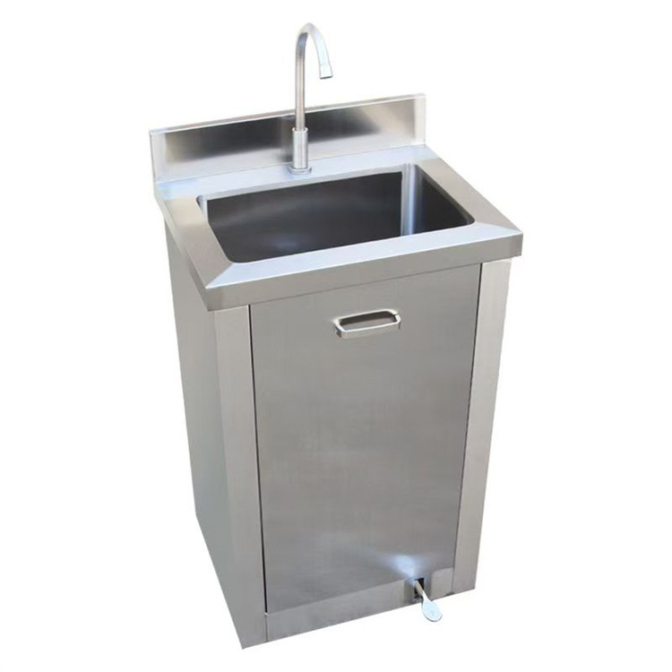 lavabo de acero inoxidable para una persona y dos personas, taller de purificación de inducción móvil integrado para lavar el nuevo pedal