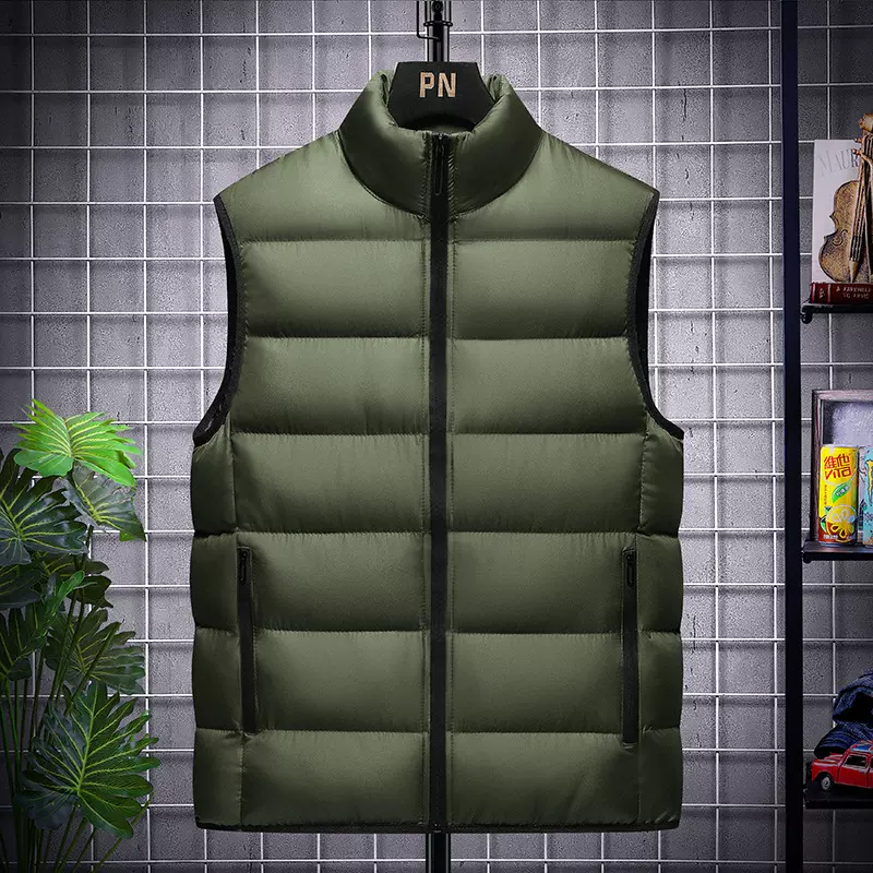 跨境大码休闲男装背心男士修身冬季热卖秋冬保暖羽绒棉马甲亚马逊