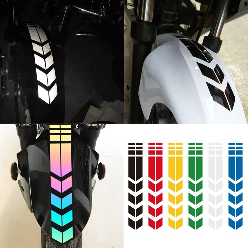 Motorcycle with stripes reflective car with fender sticker electric car arrow sticker_voghion.com