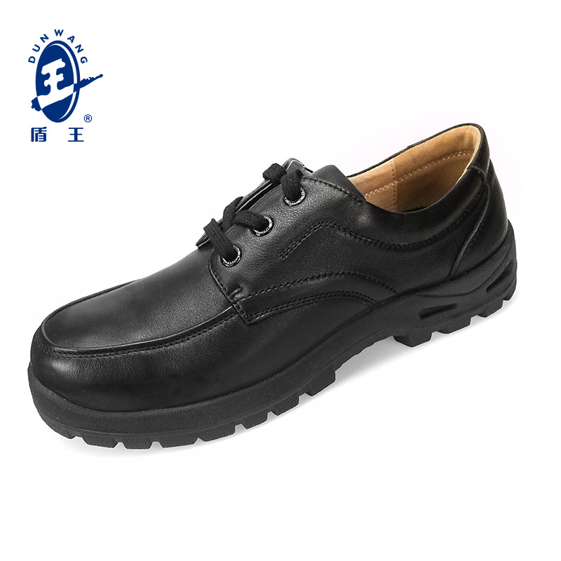 盾王 头层牛皮休闲工作行政鞋 防砸防穿刺防静电安全防护劳保鞋男