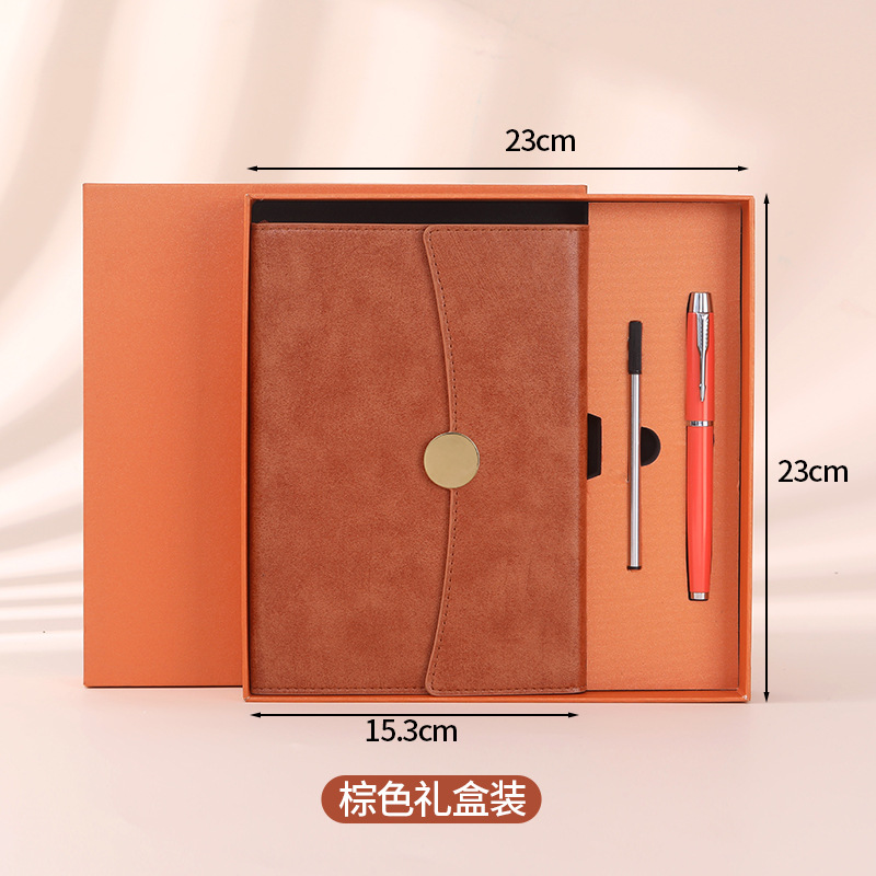 Brown notebook gift box