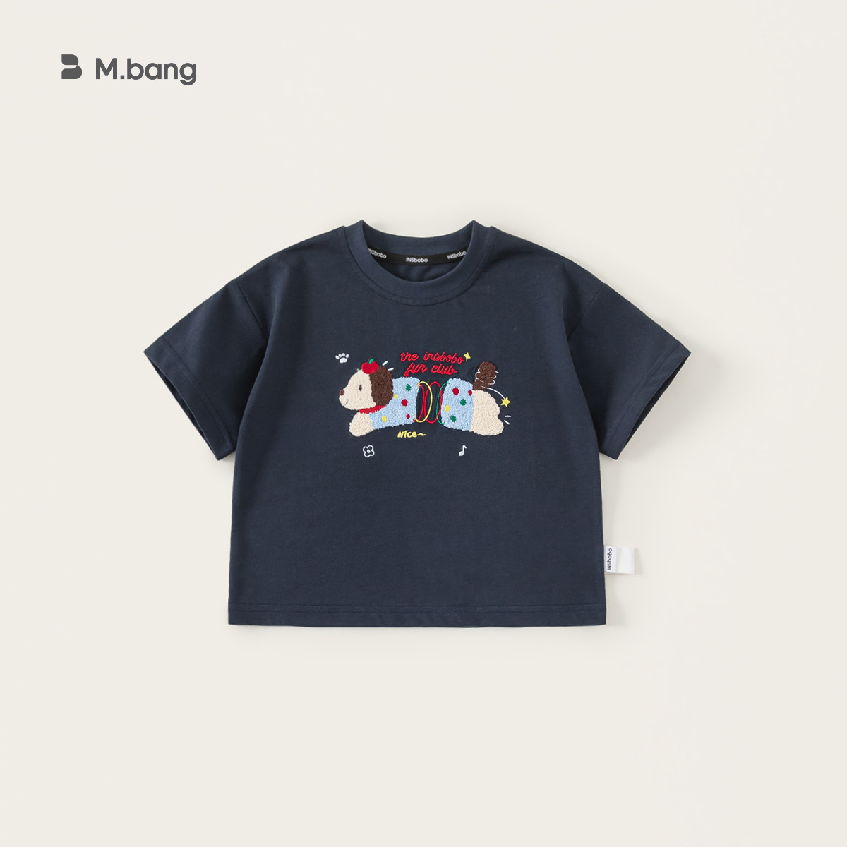 宥宝子供服子供上着夏新作純色可愛い刺繍女の子tシャツ漫画男の子ファッション半袖