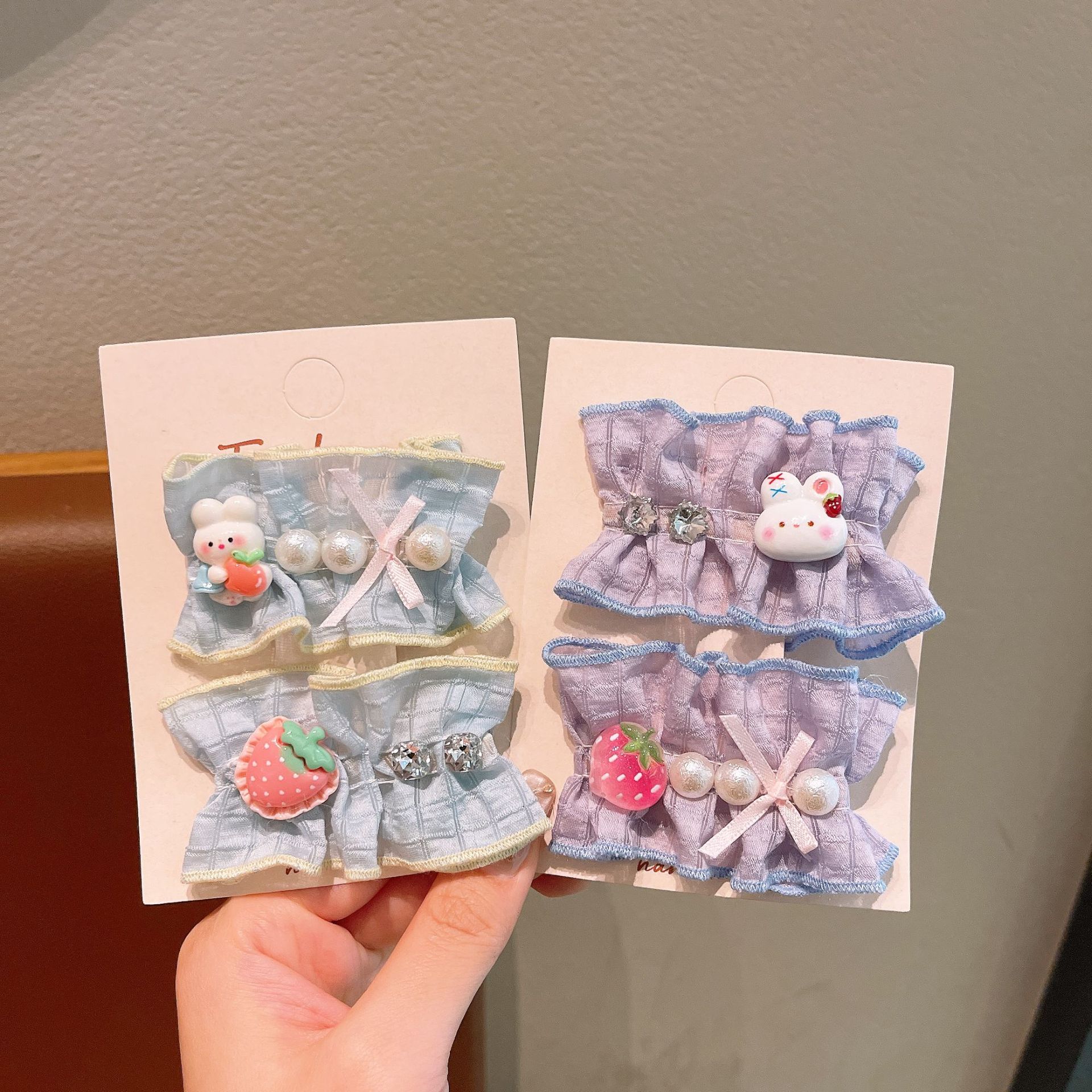 Hermoso arco de color caramelo Sanrio clips de pelo para niños niñas todo incluido tela pares de clips de pelo para bebés accesorios para el pelo