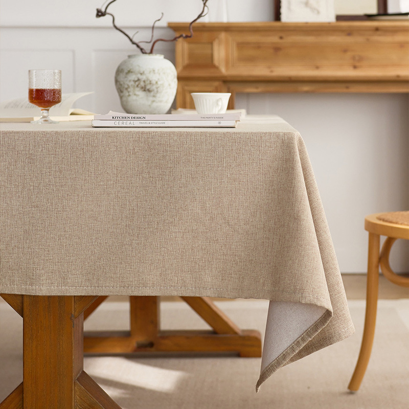 Solid Color Tablecloth, Cotton and Linen Style Fabric, Thickened, New Chinese Style, High-End Feel, Table Cover for Hotel, Homestay, Dining Table, Conference Solid Color Tablecloth, Cotton and Linen Style Fabric, Thickened, New Chinese Style, High-End Feel, Table Cover for Hotel, Homestay, Dining Table, Conference