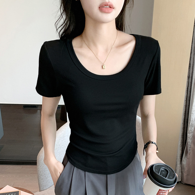 工場直売のディザトーンが爆発した春夏半袖tシャツの女性は、スリムで痩せている中にシャツを着ているins|undefined