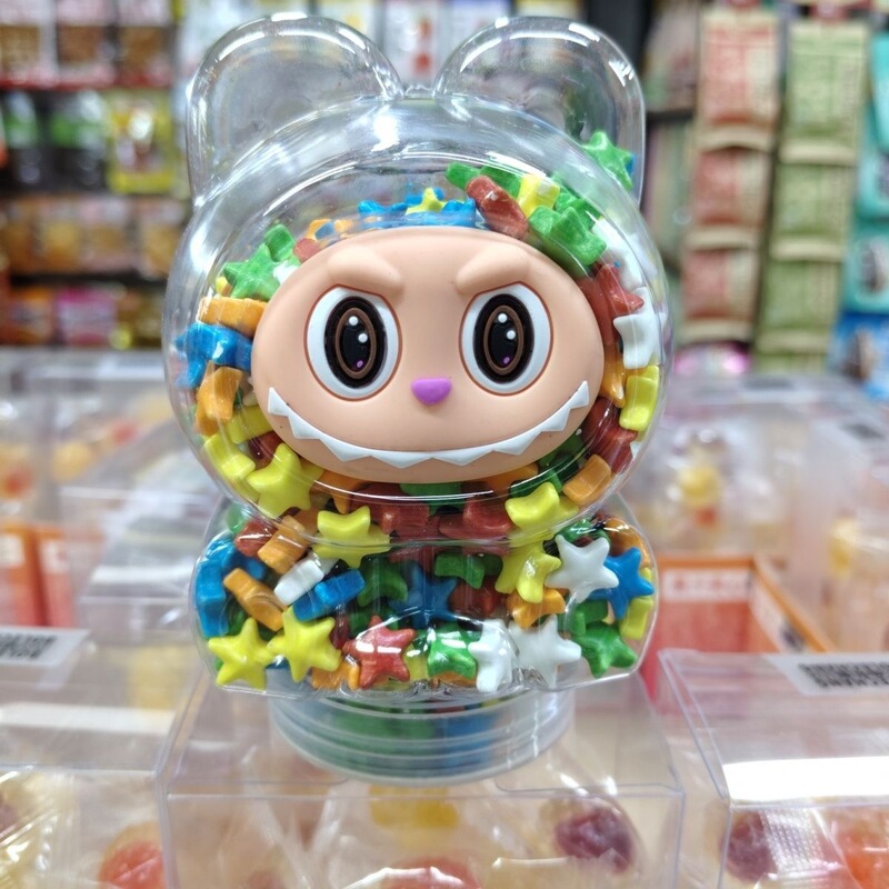 拉布布塑料瓶定制卡通零食罐批发pet软糖瓶labubu小馒头包装瓶|undefined