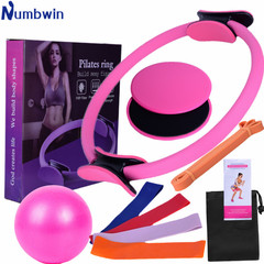 Yoga & Pilates Set of 12 - Yoga Ball, Latex, 2080 Resistance Band, Latex Elastic Ring, Slider, Boxed