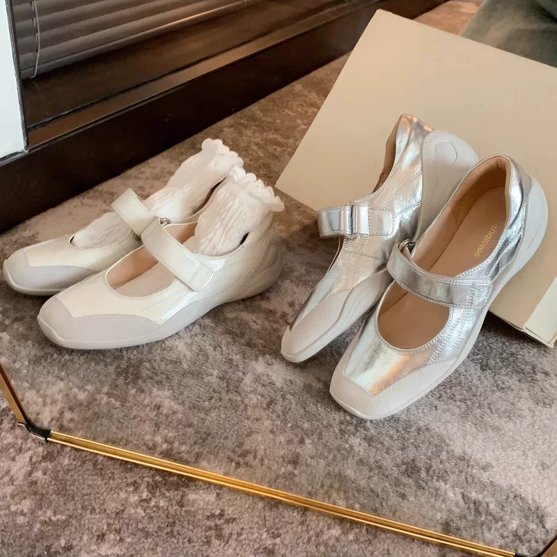 Обувь кожаная мягкая на липучке, платформа для обуви из натуральной кожи