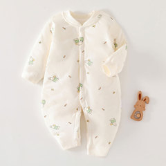秋冬嬰兒連體棉襖夾棉加厚新生兒棉衣40g薄棉服0-12個月寶寶外套