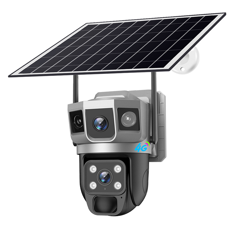 V380 cámara de monitoreo remoto al aire libre inteligente de bajo consumo de energía de carga solar de tres imágenes 4G image 7