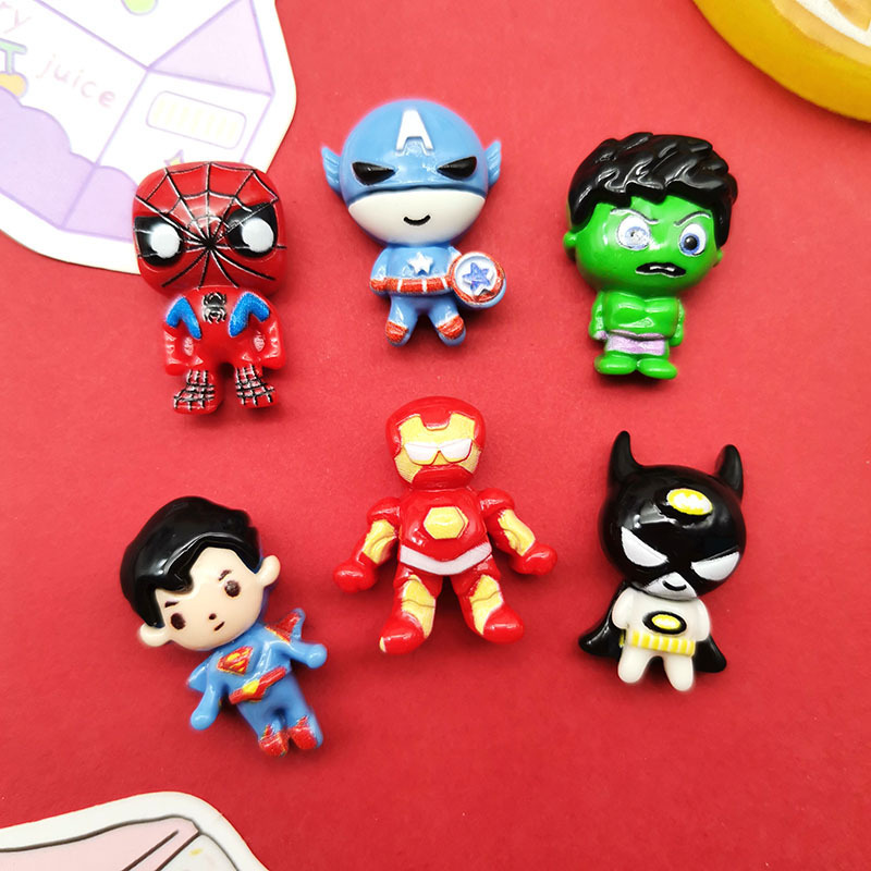 Cartoon Bright Avengers Hero Series DIY Resin Accessories Cream Glue Phone Case Headwear Hairpin Shoe Buckle Sticker
