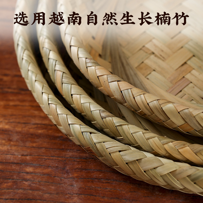 泰国菜餐具东南亚创意竹编盘子泰式托盘日式傣味菜盘泰餐圆形盘子|undefined
