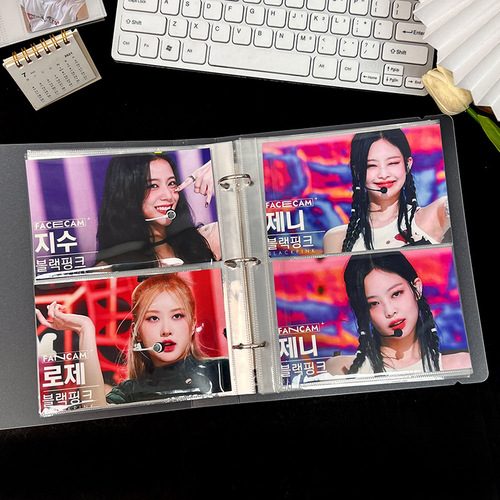 A5 universal seven-hole card album inner page Korean entertainment internal entertainment album small card 6-inch transparent large card page photo album 4 grid replacement core