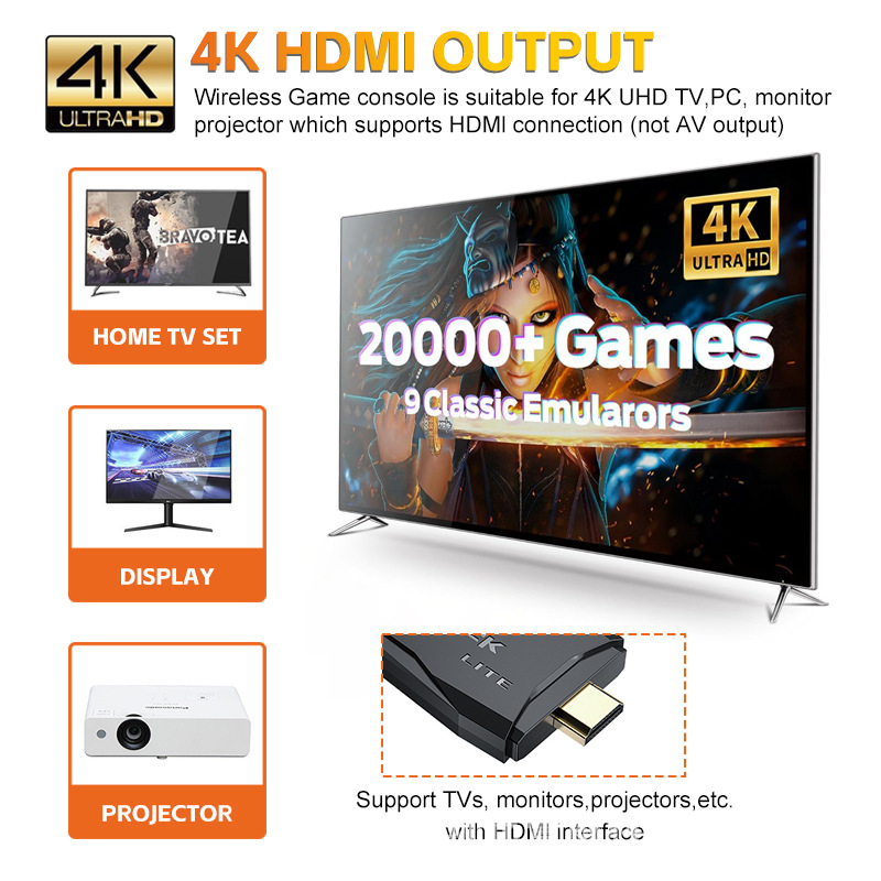 Wireless 4k Retro Game Console Hdmi Tv Arcade Machine_voghion.com