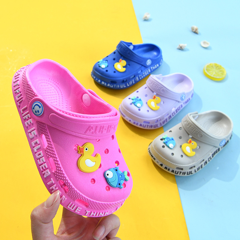 儿童拖鞋夏季沙滩洞洞鞋 家居家用花园鞋外穿卡通男童女童凉拖鞋