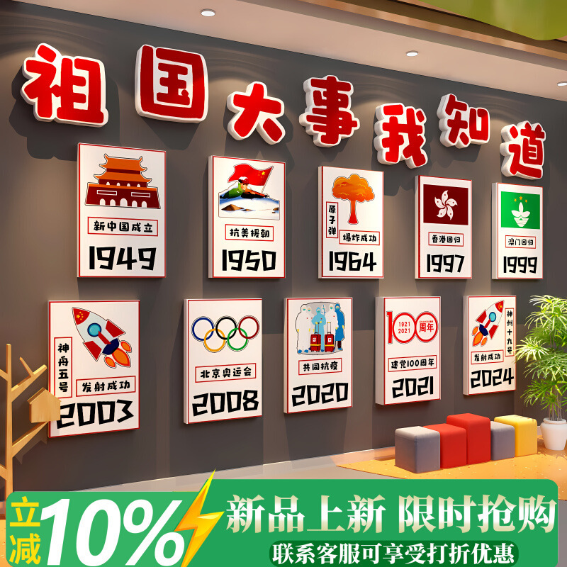 幼儿园环创爱国庆节氛围布置装饰红色主题文化墙贴祖国大事我知道|undefined