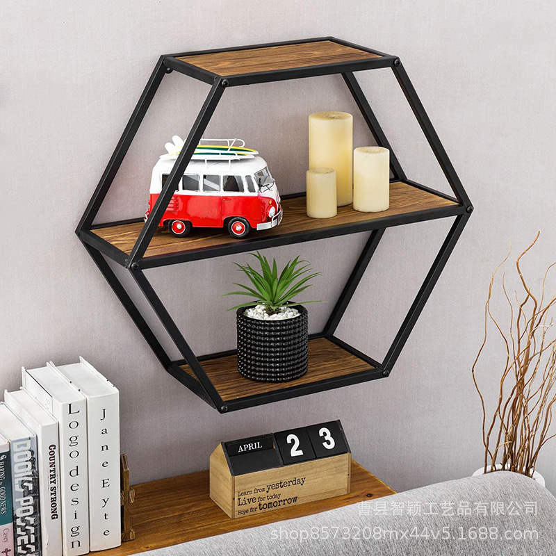Japanese -style INS wooden storage rack retro brown irregular…