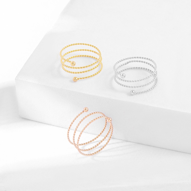 Simple Style Solid Color Titanium Steel Plating Open Ring