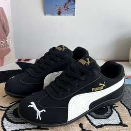 黑色德训鞋夏季新款板鞋美式高街 百搭透气鞋子男鞋情侣休闲鞋女