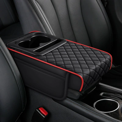 Cross-Border E-Commerce Best-Selling Multifunctional Car Armrest Box Pad Heightening Pad Water Coaster Storage Box Four-In-One Temu