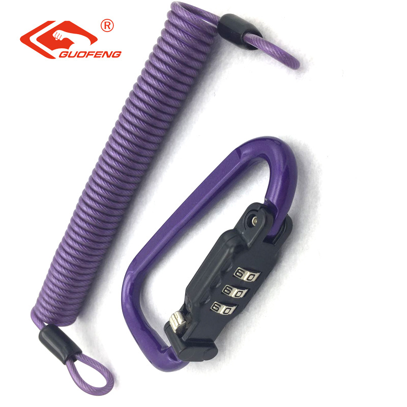 Cerradura de casco de motocicleta cerradura de contraseña alargada cuerda de acero cerradura de coche eléctrico cerradura de contraseña de bicicleta de montaña