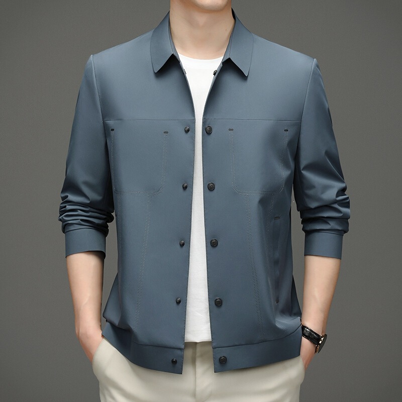 High-end casual jacket for men, featuring a stylish lapel design, simple and elegant, wrinkle-resistant, and available in solid colors High-end casual jacket for men, featuring a stylish lapel design, simple and elegant, wrinkle-resistant, and available in solid colors