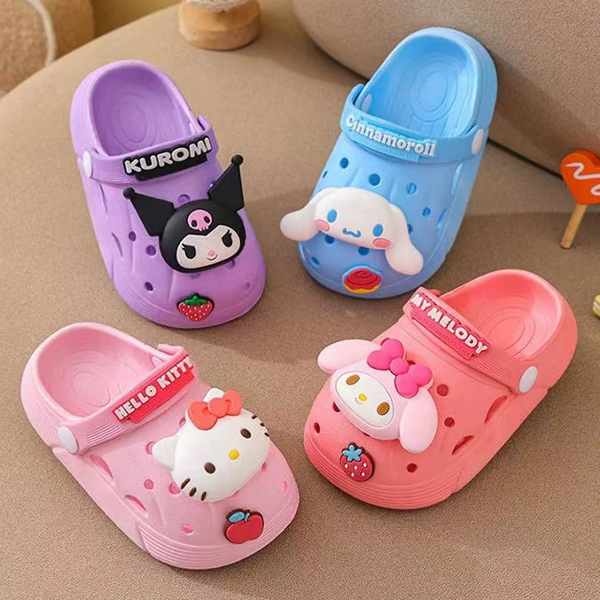 Kulomi Поддельная Sanrio Летние детские сандалии тапочки для девочек