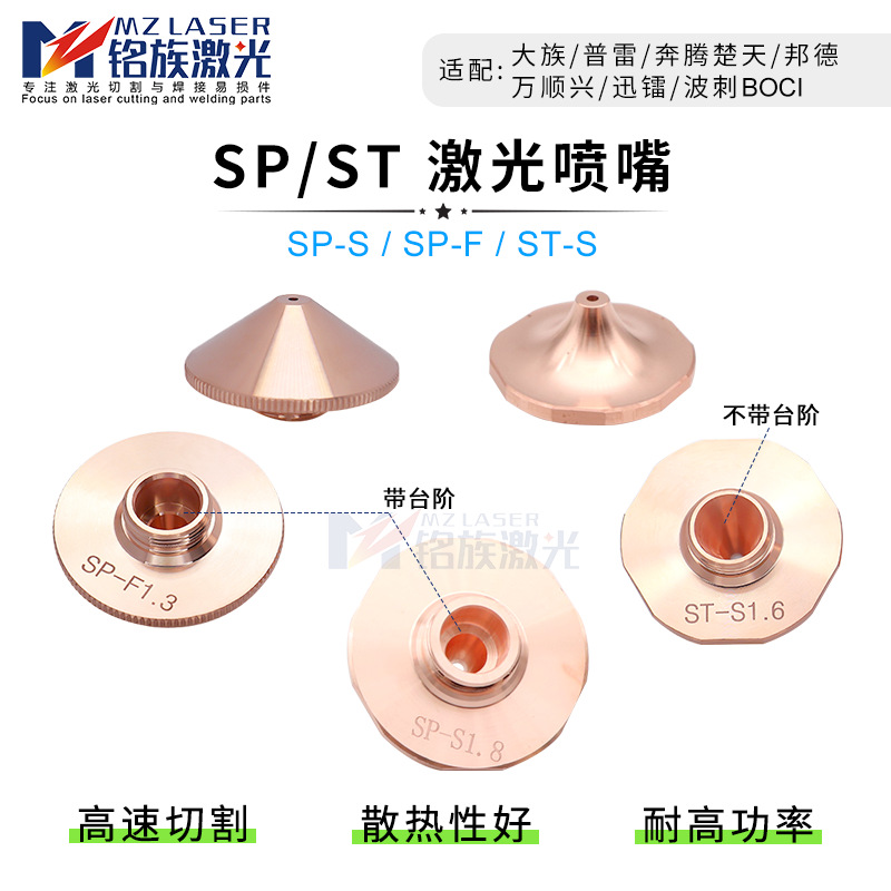 激光喷嘴SP-S大族高速SP-F铜嘴ST-S高功率光纤切割机割嘴尖弧单层