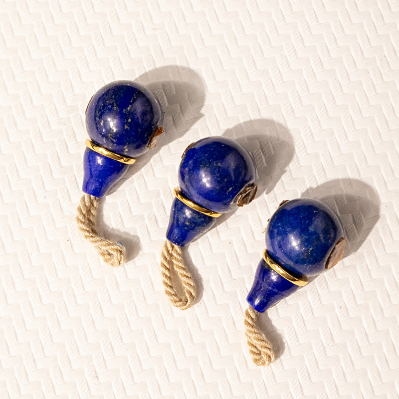 Natural lapis lazuli gourd-shaped three-way connector accessory for handmade DIY jewelry, bracelet spacer bead, fashionable accessory