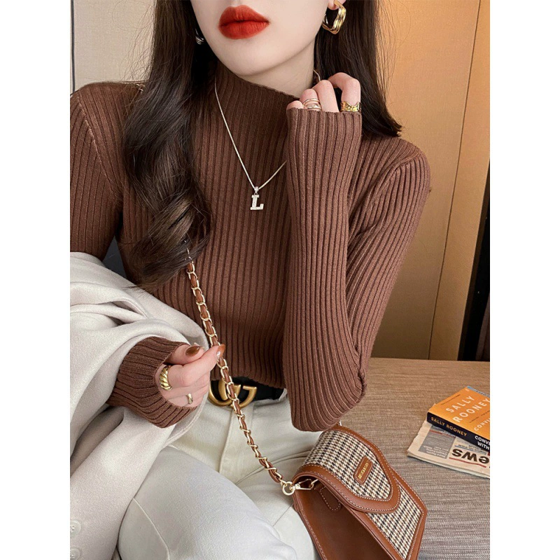 Зимний свитер, связанный белый теплый длинный рукав, коллекция 2023, западный стиль